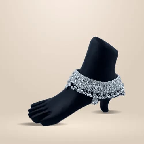 Bridal Payal RC-103 — silver bridal & heavy payal
