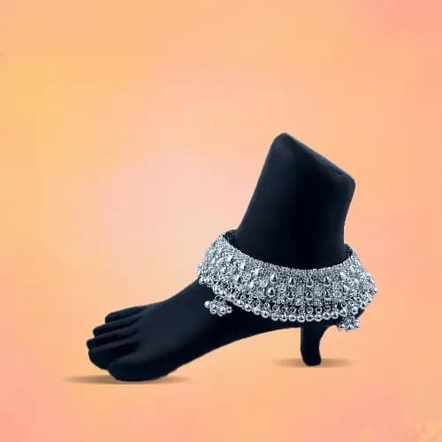 Bridal Payal RC-104 — silver bridal & heavy payal