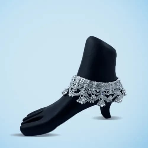 Bridal Payal RC-107 — silver bridal & heavy payal