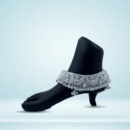 Bridal Payal RC-108 — silver bridal & heavy payal