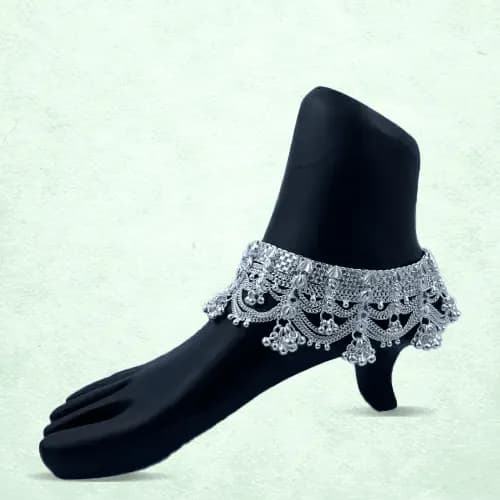 Bridal Payal RC-109 — silver bridal & heavy payal