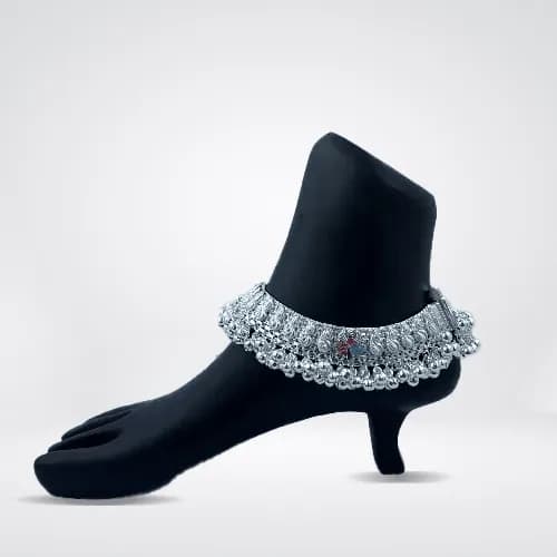 Bridal Payal RC-110 — silver bridal & heavy payal