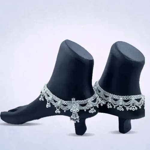 Bridal Payal RC-111 — silver bridal & heavy payal