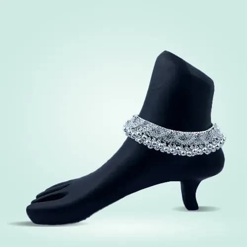 Bridal Payal RC-112 — silver bridal & heavy payal