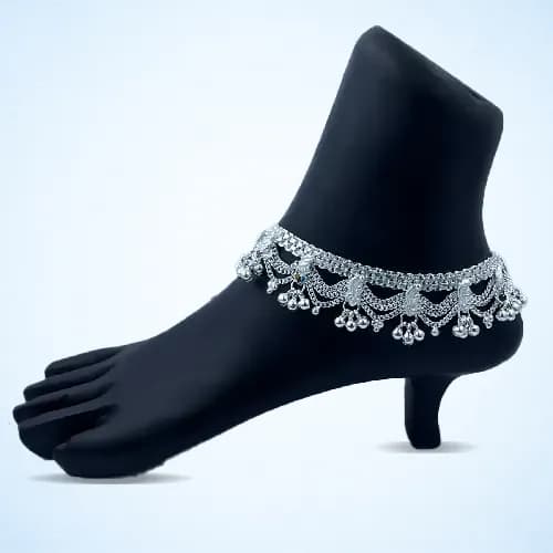 Fancy Payal RC-122 — silver fancy payal