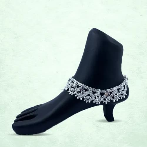 Fancy Payal RC-123 — silver fancy payal
