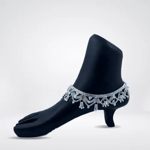 Fancy Payal RC-124 — silver fancy payal
