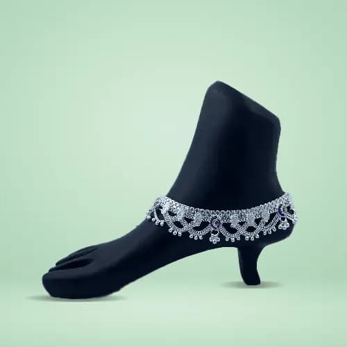 Fancy Payal RC-126 — silver fancy payal