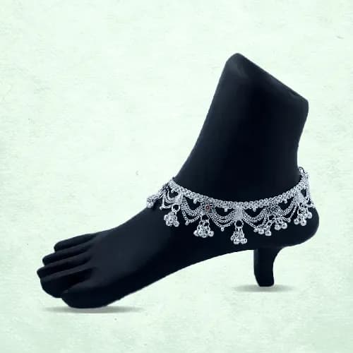 Fancy Payal RC-128 — silver fancy payal