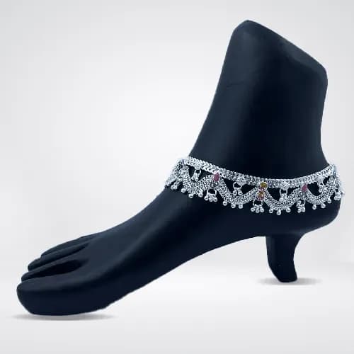 Fancy Payal RC-129 — silver fancy payal