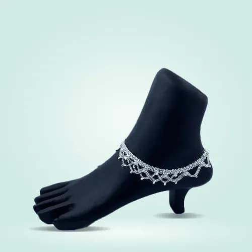 Fancy Payal RC-131 — silver fancy payal