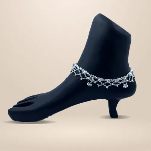 Fancy Payal RC-132 — silver fancy payal