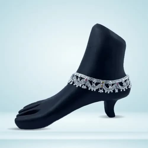 Fancy Payal RP-102 — silver fancy payal