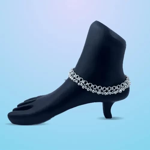 Fancy Payal RP-104 — silver fancy payal
