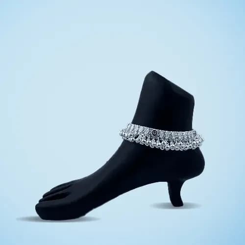 Fancy Payal RP-105 — silver fancy payal