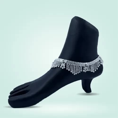 Fancy Payal RP-106 — silver fancy payal