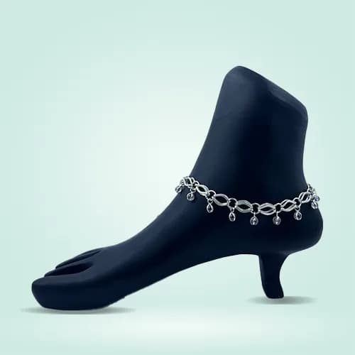 Jhalar Payal RP-114 — silver jhalar payal
