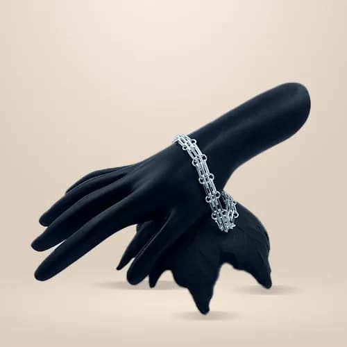 Bar Link Bracelet SB-107 — silver men's bracelets