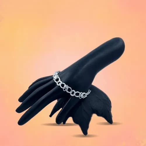 Rolo Link Bracelet SB-108 — silver men's bracelets