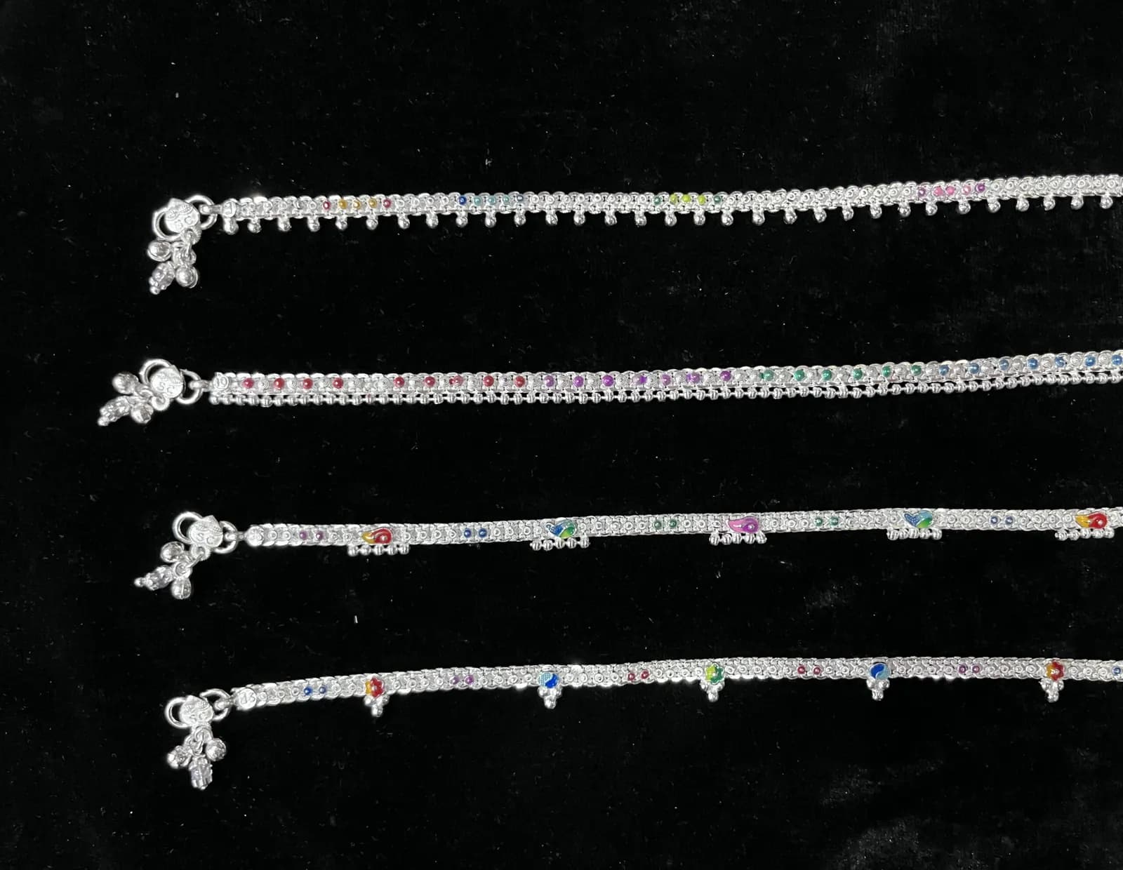 A lot of four matching silver payal ready for dispatch
